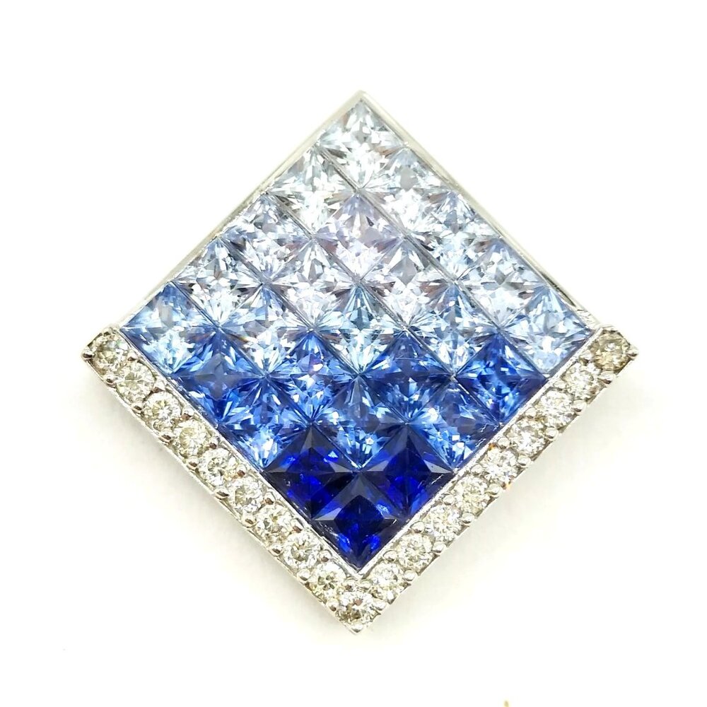 Jewelry Pendant Head Sapphire 2.8ct White Gold 1320788